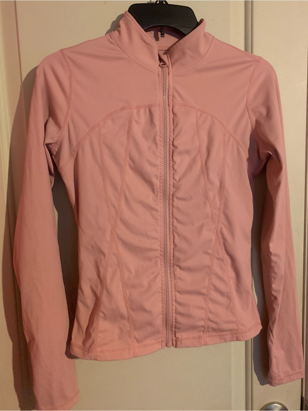 SHEIN Soft Pink Zip-Up Utility Jacket